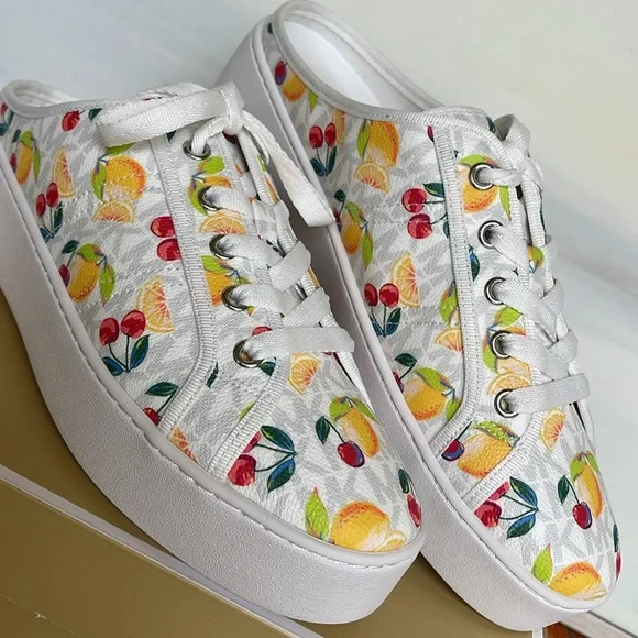Michael Kors POPPY SLIDE SNEAKERS 
FRUIT PAINT MK SIG SM
49T4POFP1Q Platforms - Picture 7 of 16